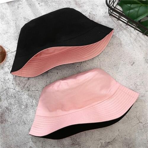 Summer Bucket Hat For Men Women Fashion Cotton Reversible Femme Caps Panama Fold Sun Beach Fisherman Hat