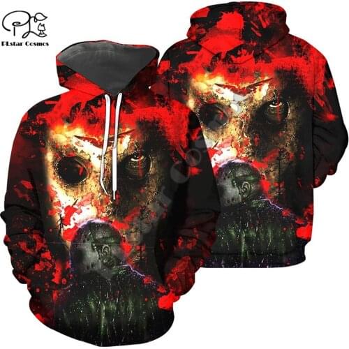 PLstar Cosmos Halloween Terror Horror Movie Cosplay Michael Myers Funny Long Sleeves Streetwear 3DPrint Men/Women Zip Hoodies 16