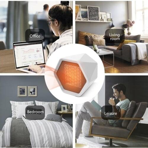 Mini Portable 600W/1000W Electric Air Fan Heater Home Office Winter Warmer Handy Air Heater Fan Home Heater US EU UK Plug