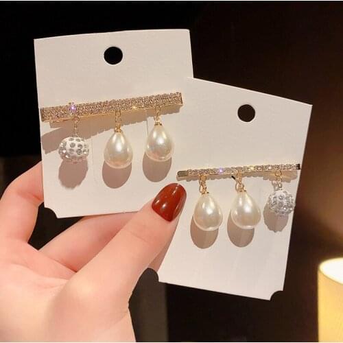 Luxury Rhinestone Hair Clips Hairpins for Women Korean Style Imitation Pearl Beads Hair Jewelry Headwear Hair Accessories C047