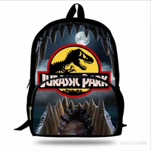 16 Inch Dinosaur World Backpack Animal Printing Backpack For Kids Jurassic Kingdom Bags For Girls Boys Children School