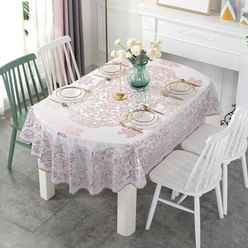 European Style Tablecloth Oval Table Cloth Oil Proof Waterproof Tablecloth PVC Environmental Protection Material Tablecloth