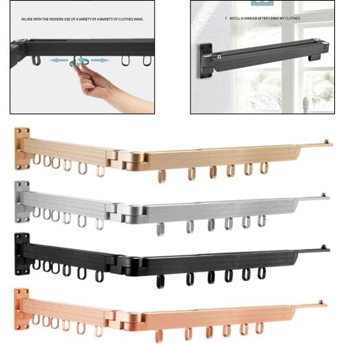 Folding Clothes Hanger Wall Mounted Aluminum, Great Design Tri-fold Drying Rack Retractable Light Weight