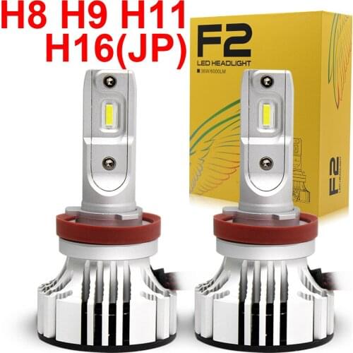 1 Set H8 H9 H11 H16(JP) F2 LED Headlight 72W 12000LM CSP CHIPS Turbo Fan 6K White Focus Pattern Beam Car Fog Front Lamps Bulbs