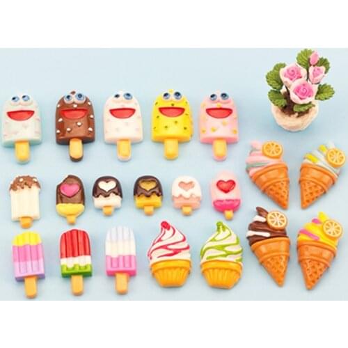 1Set Mini Simulated Candy Ice Cream Fruit Kitchen Foods Toys for Kids Cute Cartoon Children Toy DIY Decor Dollhouse Accessories