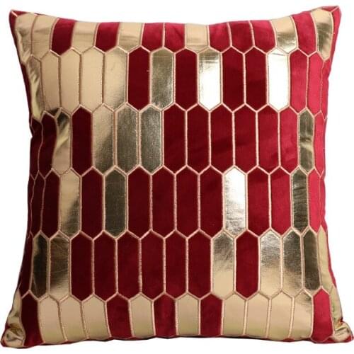 1 Piece European Thick Dutch Velvet Pillowcase Cover Gold Embroidered Sofa Cushion For Sofa Restaurant Hotel JS316C