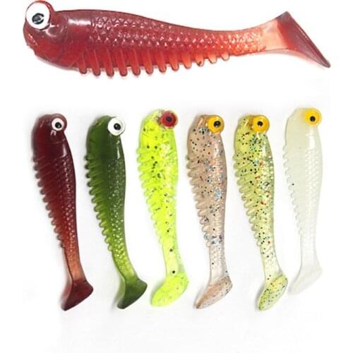 20PCs 5.5cm 1.2G Simulation/Lure/Soft Bait/Glow in the Dark/T Tail/Fish/Fishy Flavor/Fishing Lures saltwater