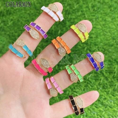 3Pcs Enamel colorful Jewelry Ring Zircon jewelry ring Metal rings accessories jewelrys for women Rings jewelry ring 31632