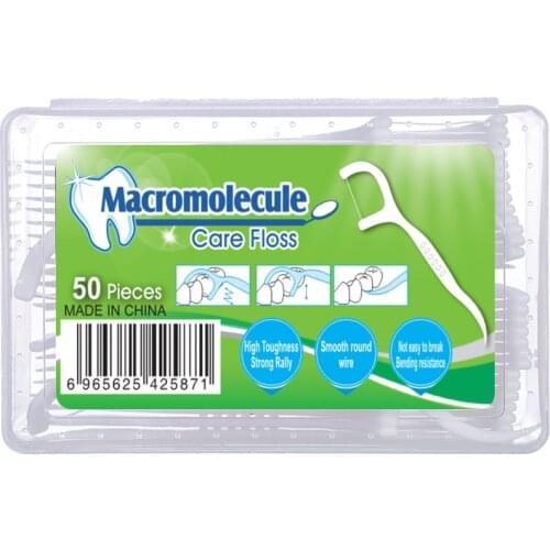 50 Pcs/Lot Disposable Dental Flosser Interdental Brush Teeth Stick Toothpicks Floss Pick Oral Gum Teeth Cleaning Care