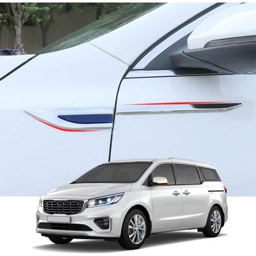 Car Styling Car Side Leaf Plate Decoration Sequins Leaf Board Side Label Stickers Accessories For Kia Carnival Sedona 2006-2019