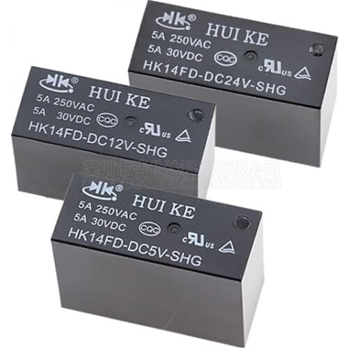 Free shipping 50PCS original power relay HK14FD-DC12V-SHG 8 feet 5A12V two open two closed relay