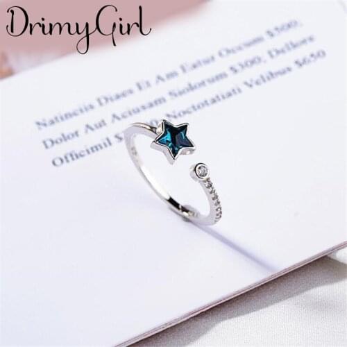 Boho Gothic New Blue Star Rings For Women Men Jewelry Birthday Gift Romantic Wedding Engagement Drop Shipping