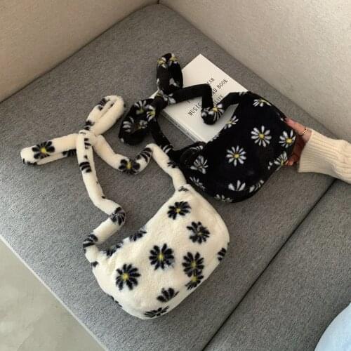 Chain large plush handbag new cute bags fashion shoulder Crossbody bag female leopard female bag Messenger bag soft warm fur bag