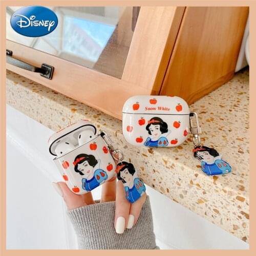 Disney Snow White Earphone Case With Key Chian For AirPod 2 1 Case TPU Charging Headphones Case For Airpods Pro Bags