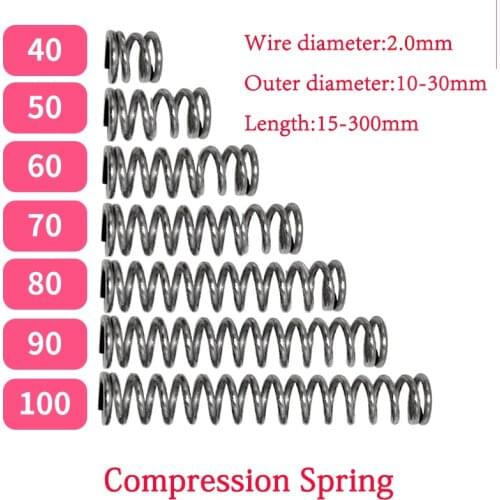 2.0mm Compression Spring Compressed Spring Retracing Spring Line Diameter 2.0mm, External Diameter 10-30mm, Length 15mm-300mm