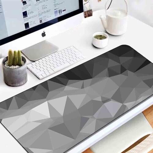 Color Polygon Creative Personality Game Mouse Pad Large Size Gray Gradient Desktop Keyboard Lock Frame Washable Rubber Pad 30x80