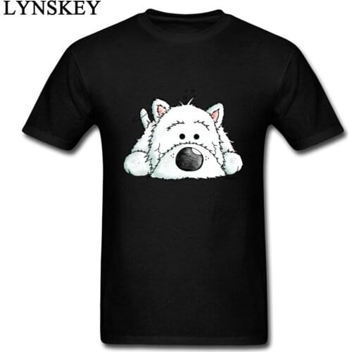 West Highland White Terrier Dog Lovey Gift Tops & Tees For Men Casual Style Custom T-shirt 100% Cotton Wholesale