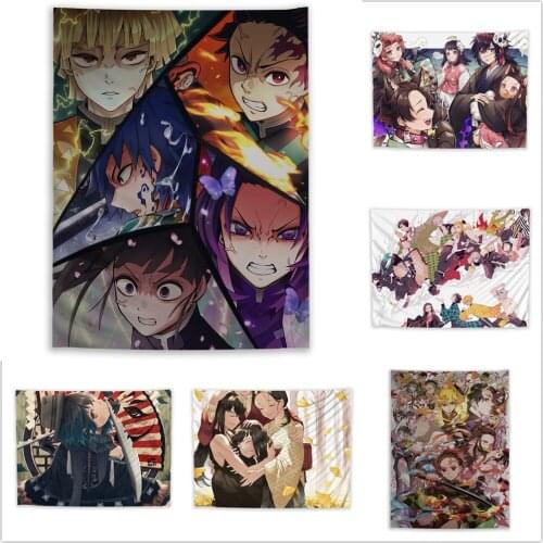 Demon Slayer Kimetsu no Yaiba Tokitou Muichirou Tapestry Art Wall Hanging Sofa Table Bed Cover Home Decor Poster