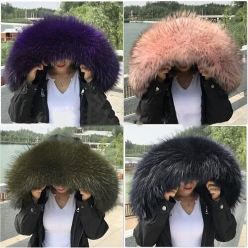 Jkp womens real raccoon fur hat decorative scarf winter Fur Collar Scarf large fur collar custom Hoodie fur decoration