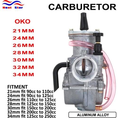For OKO 21 24 26 28 30 32 34 For Keihin Aluminum Alloy Original Carburetor Carburador With Power Jet For Racing Moto 90cc-250cc