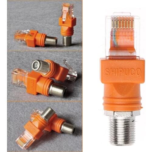 1 Set F Female To RJ45 Male Coaxial Barrel Coupler Adapter RJ45 To RF Connector Converter High Quality