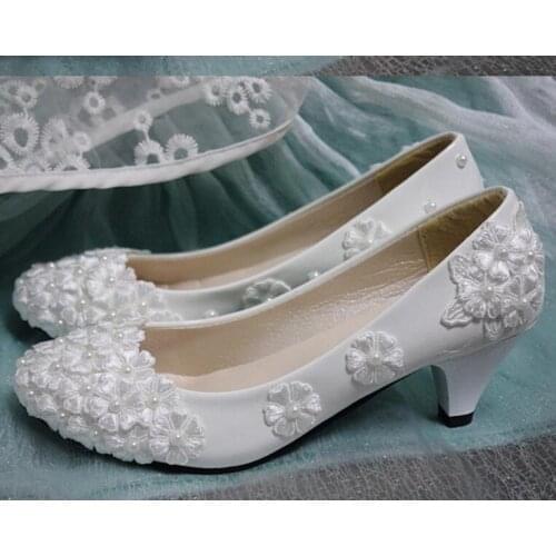 Full lace flower wedding shoes women handmade sweet handmade lace party brides bridesmaid shoes drop shipping accepted