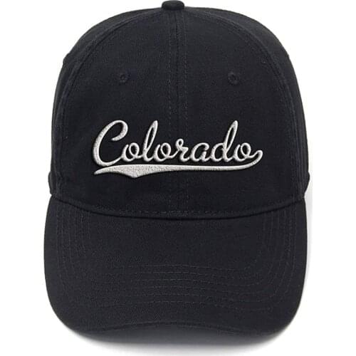Lyprerazy Colorado Classic Retro City Washed Cotton Adjustable Men Women Unisex Hip Hop Cool Flock Printing Baseball Cap