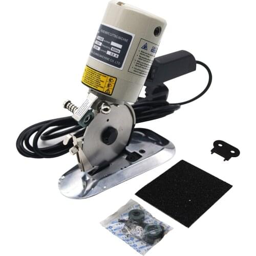 3.5" Fabric Leather Cutting Machine 90mm Electric Cloth Cutter with Round Scissors + Blade