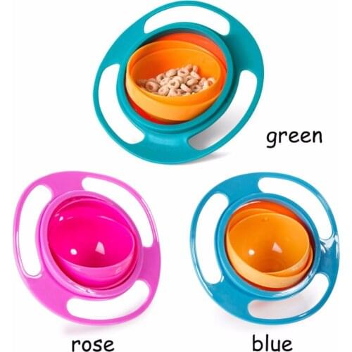 New Baby Infant Baby Feeding Toddlers Toy Bowl Dishes for Kids Boys Girls Non Spill Proof Universal Rotate Food Snacks Baby Bowl