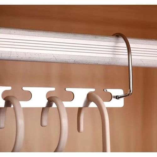 Multifunctional Space Saving Metal Hangers with Hook Magic 6 Hole Clothes