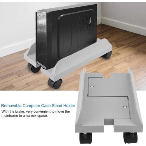 Mobile Adjustable Computer Towers Holder Computer Case CPU Stand Cart with Braking Lock Wheels Stand For PC Computer Cases