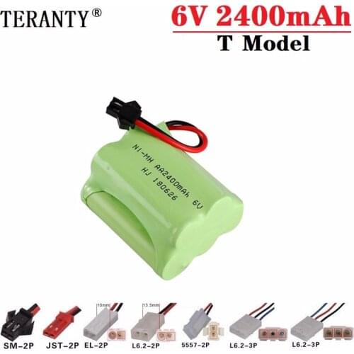 T Model ) 6v 2400mah NiMH Battery For Rc toys Cars Tanks Robots Trucks Boats Guns 6v Rechargeable Battery AA Battery Pack 1Pcs