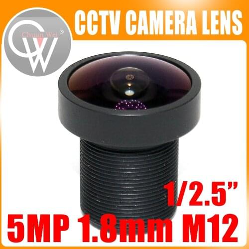 5pcs/lot 5MP 1.8mm lens 1/2.5" HD Wide Angle IR Sensitive FPV Camera lens for CCTV HD Camera ip camera