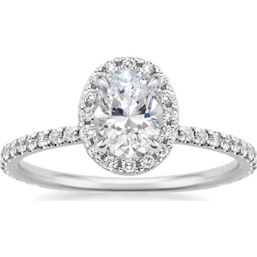 Solid 10K White Gold 1ct 5x7mm Oval Cut DF Moissanite Engagement Ring Anniversary Ring Moissanite Ring For Women