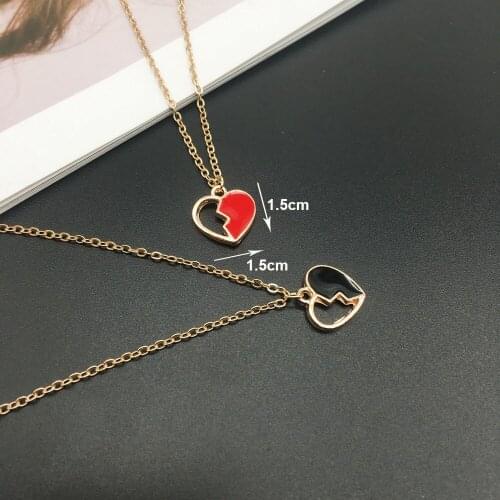 OMY Romantic Sweet Cute Colorful Heart Pendant Link Chain Necklaces for Women Girls Wedding Engagement Accessories Jewelry