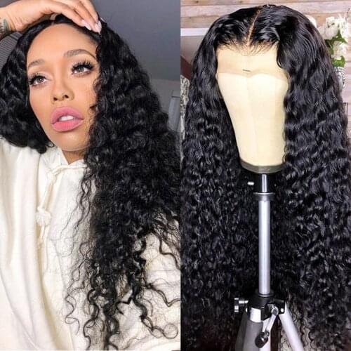 Vallbest Lace Front Human Hair Wigs Brazilian Deep Wave Wig With Baby Hair For Black Women Pre Plucked 150% Remy Lace Front Wig