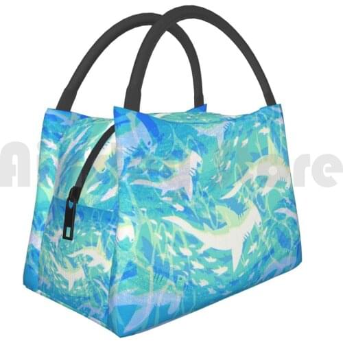 Portable Insulation Bag Hammerhead Migration Cute Shark Sharks Hammerhead Blue Ocean Fish Water