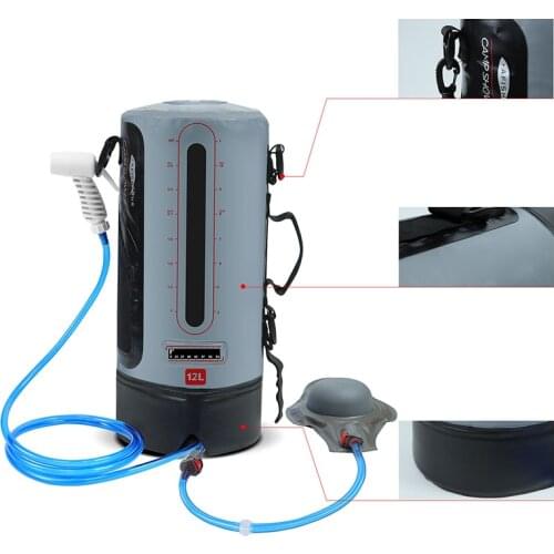 12L Camping Solar Shower Bag Portable Inflatable Shower Bag BBQ Picnic Water Bags Outdoor Sports Water Sorage Bags Travel Hiking