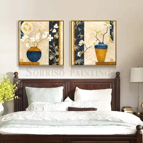 Canvas Painting with Frame Plum Blossom Vase Posters And Prints for Living Room Wall Art Pictures Home Decoration Artwork