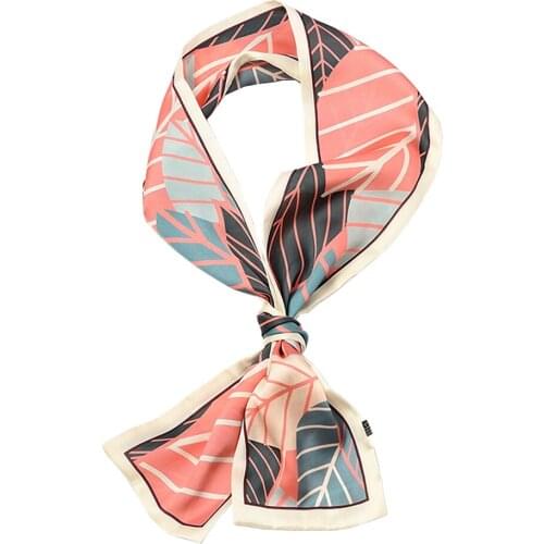 Luxury Print Silk Womens Scarf Headband Long Skinny Cartoon Neck Wraps Bandanas Foulard Femme Hair Ribbon Ties Bufandas Mujer