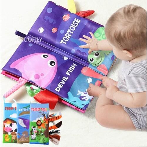 12 Months Animal Tail Cloth Books for Babies Dinosaur Book for Toddlers Girls Gifts Baby Early Books 1 Year Old Developing Toy