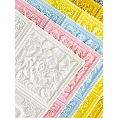 1pcs 70x70cm 3d Self-adhesive wall stickers house ceiling wallpaper foam wallpaper TV background living Room home Decor