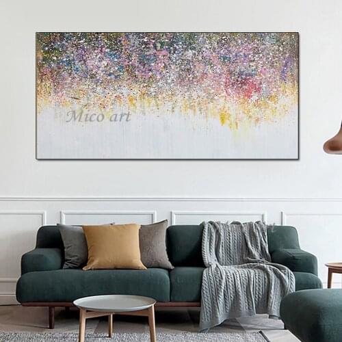 100% Handpainted Abstract Oil Paintings on Canvas Lively Rhythm Rich In Color Picture for Living Room Home Decor Art No Framed