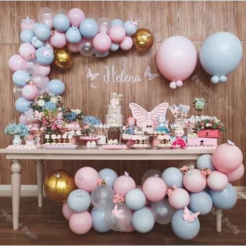 100pcs Maca Blue Baby Pink Balloon Garland Arch Transparent Kit Decor Birthday Wedding Baby Shower Anniversary Party Supplies
