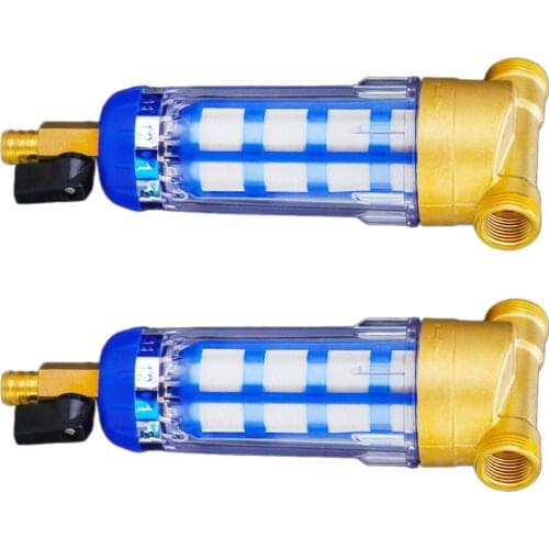 2pcs Home Water Pre-Filter System Spin Down Sediment Water Filter 3/4Inch 1/2Inch