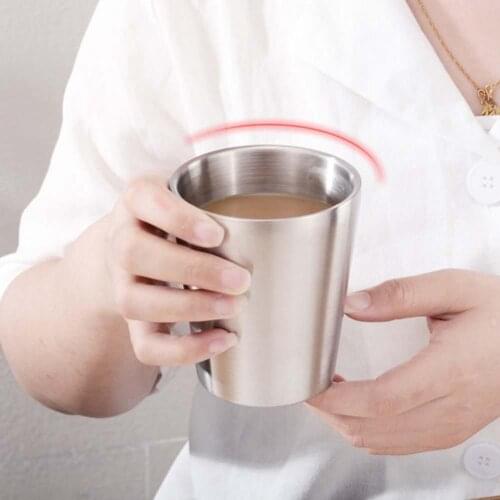 201 Stainless Steel Double-Layer Heat Insulation Beer Coffee Water Drinking Cup Beer Mugs