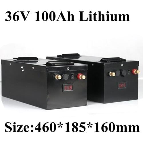 36v 100Ah Li-ion Lithium Ion Battery 3.7v for Power Boat Motor Solar Wind Energy UPS Solar Panel RV Room Car + 42v 10A Charger