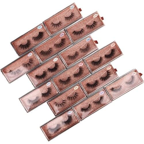 Pack of 5 pieces New 3d mink eyelashes naturally dense eyelash hot selling in Europe and America Boutique pull-out box eyelashes