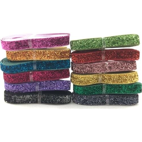5 Yard/Bag 10mm Colorful Elastic Metallic Glitter Ribbon DIY Party Gift Decoration Accessories Wholesale