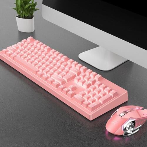 2.4G Wireless Keyboard Mouse Set Rechargeable Photoelectric 1800dpi Mouse With Breathing Light For Desktop PC Notebook Laptop
